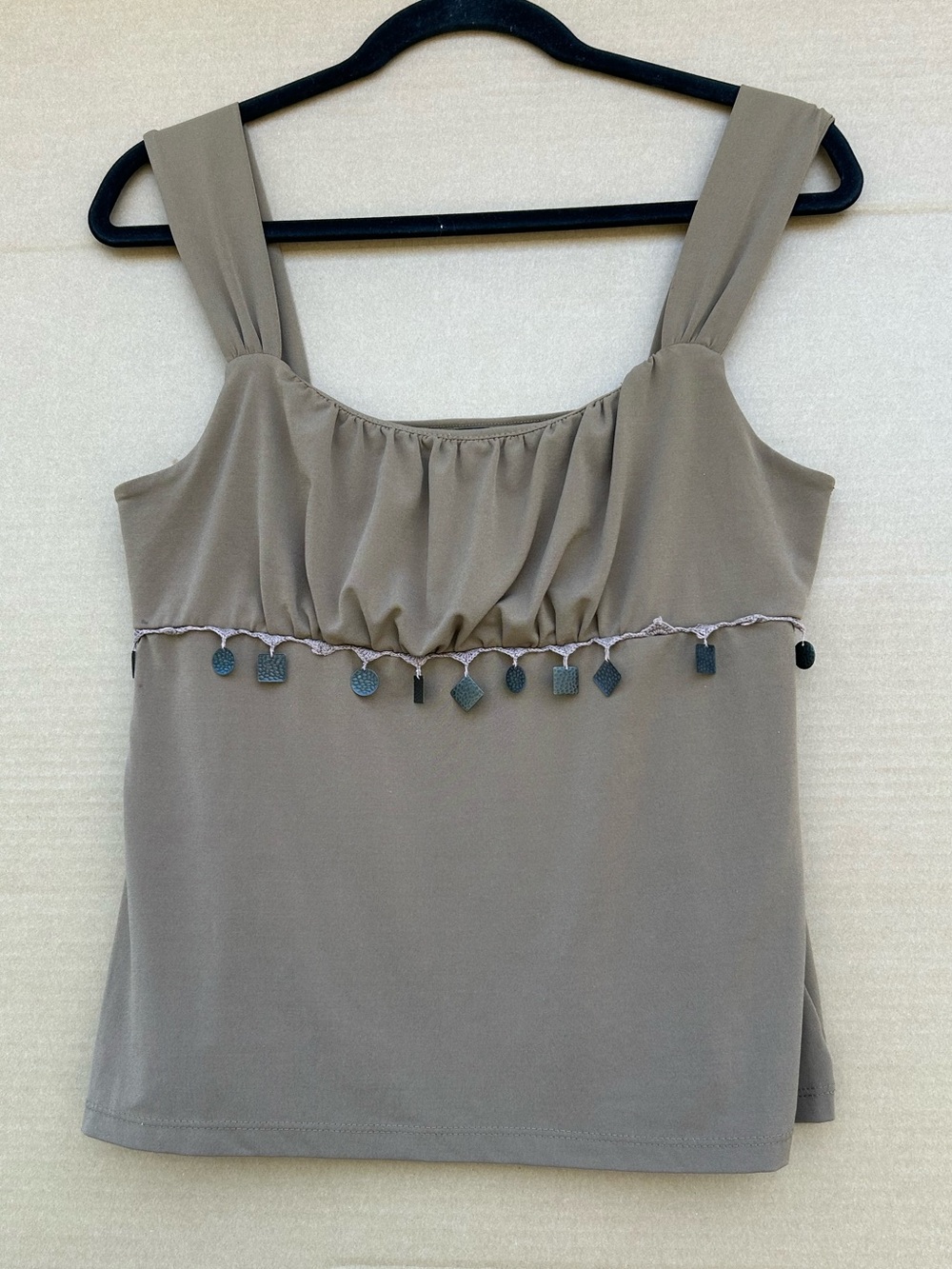 AB Studio Y2K Babydoll Camisole Top Brown Women’s Medium Whimsigoth Made in USA